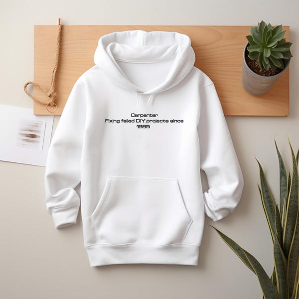 Custom Embroidered Hoodie – Trade Business Name, DIY Fixer Slogan (Year)