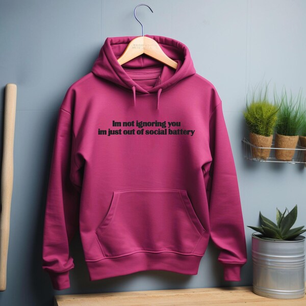 Social Battery Hoodie – Autism ADHD Introvert Neurodivergent Awareness Apparel
