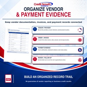 BCEFC vendor and payment evidence use case with an actual checklist page and four organizational steps.
