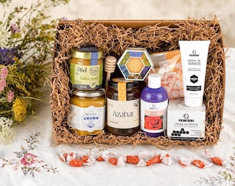 Luxury Spanish Honey and Skincare Gift Set – Artisan Wellness Box Natural Cosmetics, Spanish Honey and Cosmetics Gift Set