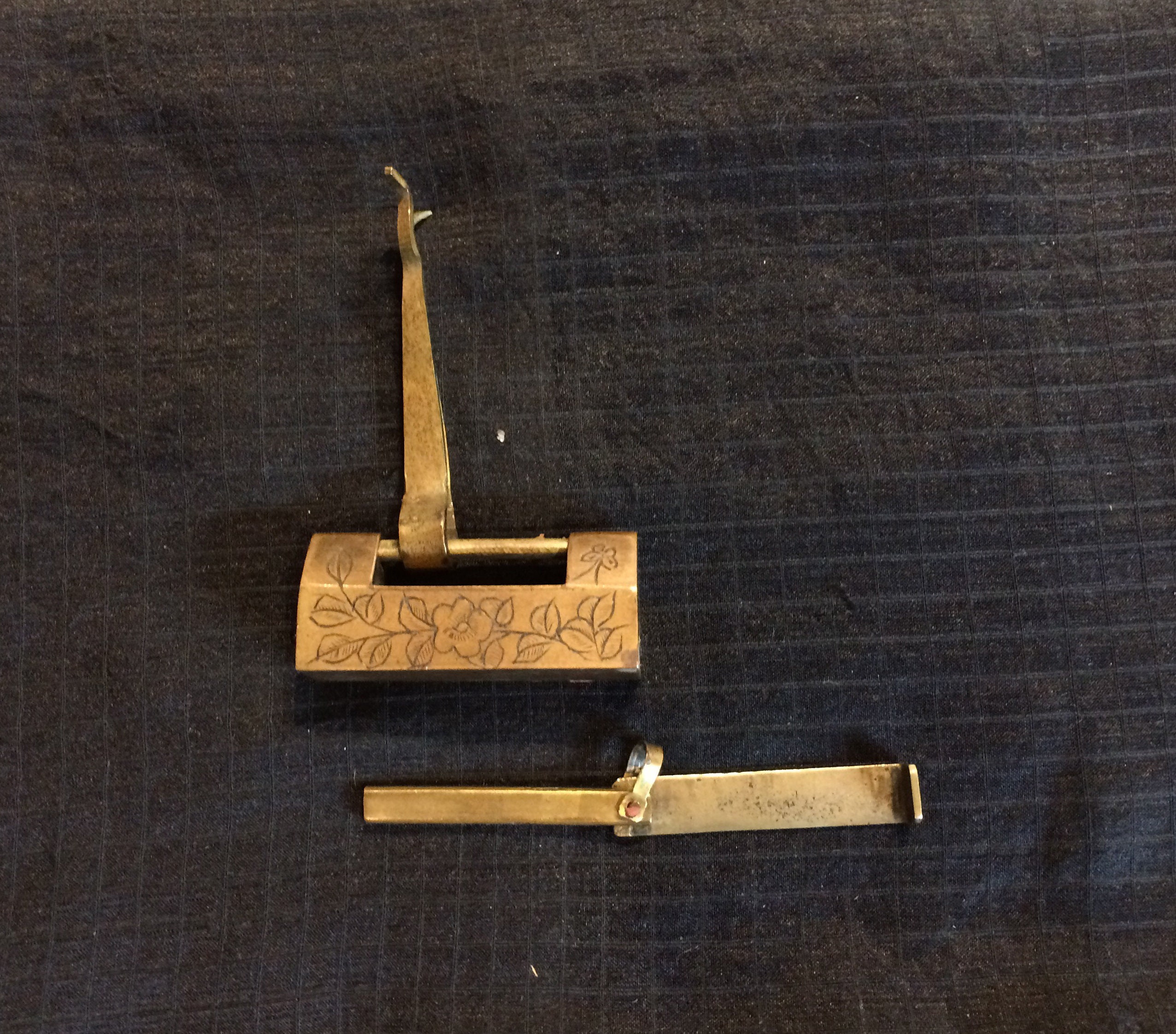 Vintage Brass Chinese Lock and Key Ornate Engraving Padlock | Etsy