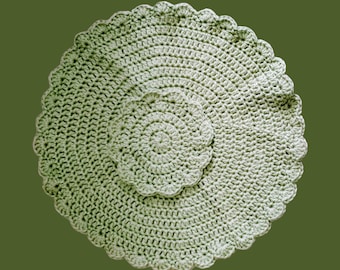 Mantel individual y posavasos de algodón tejido a crochet