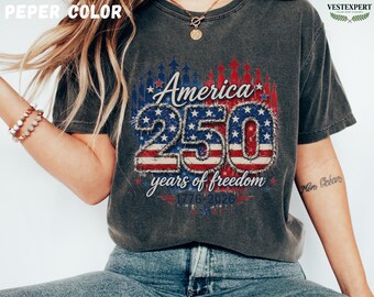 Comfort Colors Patriotic Shirt, 4th of July Women Tee, American Flag Heart, USA Freedom Graphic Shirt, Memorial Day Gift, For Her, Cute Tee