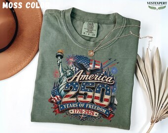 Comfort Colors Vintage Patriotic Shirt, USA Est 1776 Tee, 4th of July Women Graphic Shirt, Americana Summer Tee, Memorial Day Gift For Her