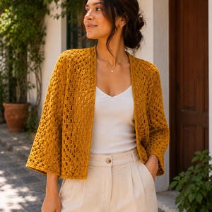 Einfache Häkelanleitung für eine sechseckige Strickjacke | Anfängerpullover (PDF, zweiteilig)