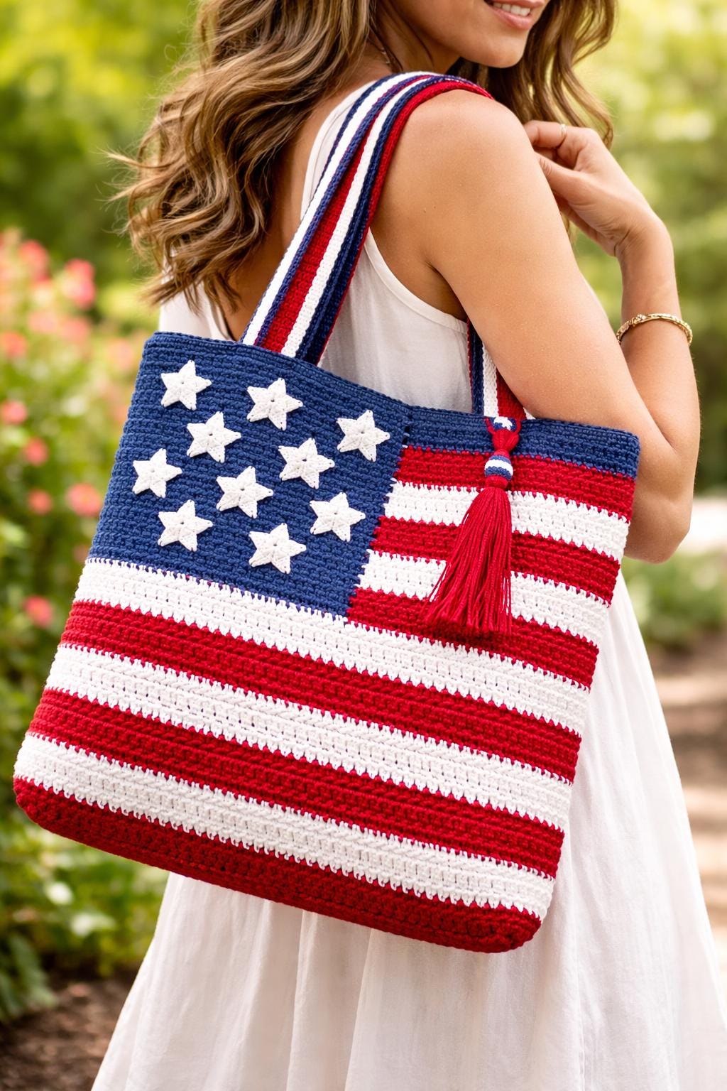 39 American Flag Crochet Patterns to Show Your Patriotic Style 29 Crochet American Flag Tote Bag Pattern Beginner Stars