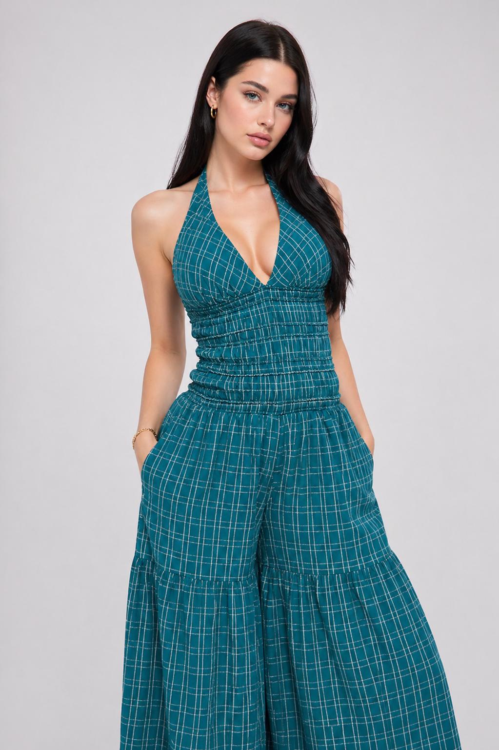 Green Checker Dress - Etsy