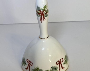 Vintage Hammersley Holly Hand Painted Bone China Christmas Bell Made in England
