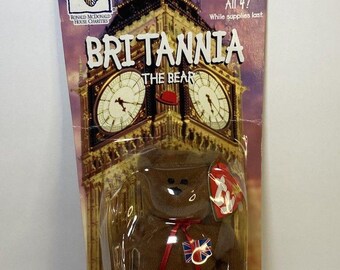 Ty Britannia The Bear 1999 McDonald's Exclusive Plush NIB Sealed