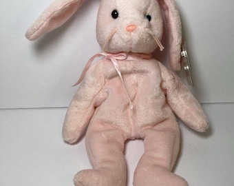 Retired Ty Beanie Babies Hoppity The Bunny Pink 1996 Plush Collectible