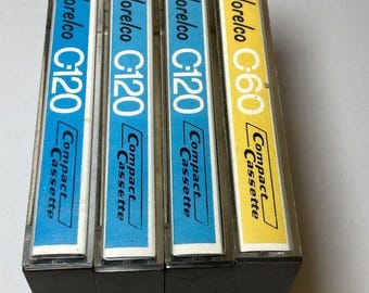 Vintage Collectible Norelco Recordable Cassette Tapes C-120 C-60 lot of 4