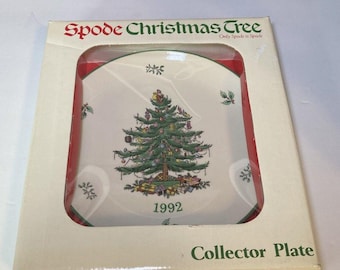 Vintage Spode Christmas Tree 1992 Collectors Plate In Original Box