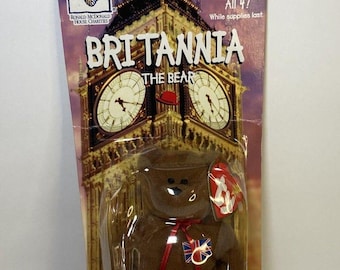 Ty Britannia The Bear 1999 McDonald's Exclusive Plush NIB Sealed