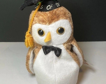 Retired Ty Beanie Babies Wisest Class Of 2000 Graduation Owl Plush Collectible