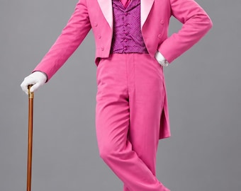 Abito da uomo rosa con frac / Costume da domatore vittoriano