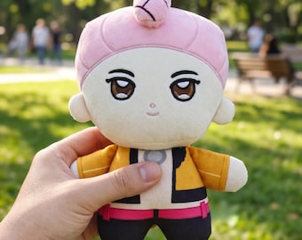 Romance Saja Plush Toy Kpop Demon Hunters Saja Boys Villain Idol Soft Stuffed Figure Pink Hair Anime Merch 22cm