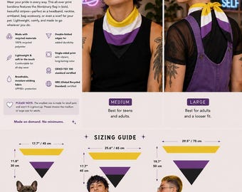Nonbinary Flag Bandana, LGBTQ+ Pride Accessory, Pet Pride Bandana, Gender Identity Flags
