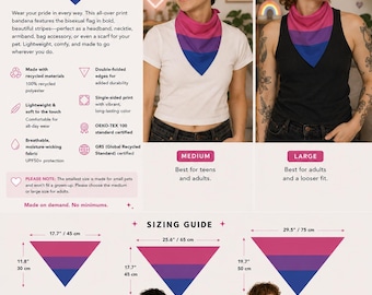 バイセクシャルフラッグバンダナ、LGBTQ+プライドアクセサリー、ペットプライドバンダナ、バイセクシャルプライド