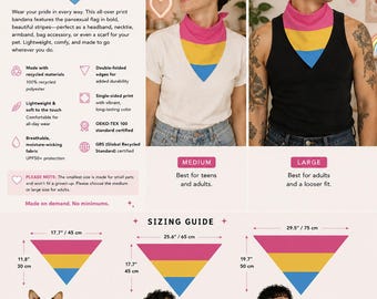 Pansexual Flag Bandana, LGBTQ+ Pride Accessory, Pet Pride Bandana