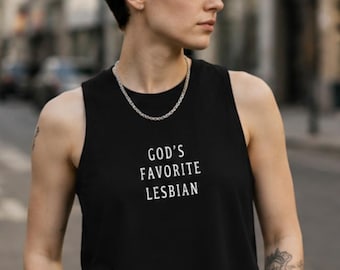 God's Favorite Lesbian Shirt, Funny Lesbian Tank Top, Queer Pride Outfit
