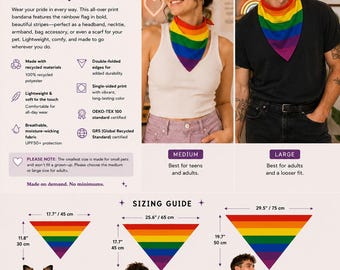 Pride Bandana, Rainbow Flag, Pet Pride Bandana, LGBTQ+ Accessory