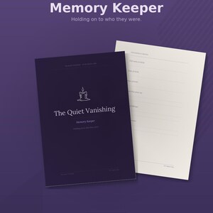 Dementia Memory Keeper PDF | Record the Life of Someone With Dementia | Keepsake Journal | Digital Download | The Quiet Vanishing