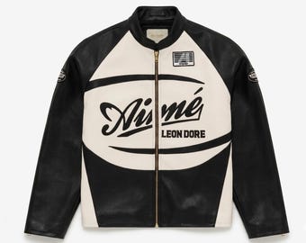 Veste de course Aimé Leon Dore noir blanc style motard style streetwear manteau