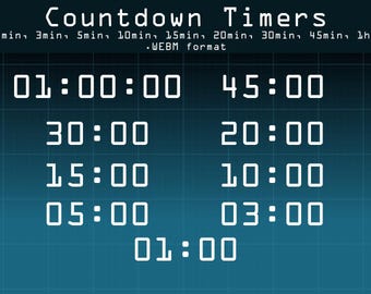 Digital Countdown Timer for Twitch, TikTok, Kick, YouTube Stream Overlay | OBS/StreamLabs/TikTok Live Studio Transparent Overlays