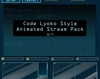 Animated Code Lyoko Style Twitch Overlay Pack |  Neon Blue Stream Assets : Alerts, Frames, Screens, Panels