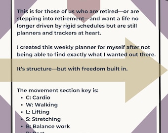 A Week in the Retired Life Planner Sheet