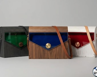 Progetto Borsa in Legno Taglio Laser 3mm, File Vettoriale SVG DXF EPS, Clutch Moderna, Modello Laser Cut, Digital Download, Ingly Design