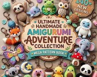 130+ Amigurumi Keychain Patterns Bundle, Crochet Keychain, Animals, Dolls, Dragon, Plushies (PDF Digital Download)