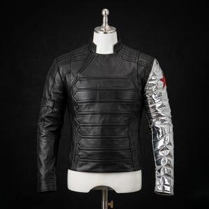 winter soldier cosplay, bucky barnes jacket, marvel cosplay, captain america, silver arm jacket, movie cosplay, tactical jacket men, comic con costume,, halloween superhero, sebastian stan, metal arm costume, MCU Cosplay, Vibranium Arm, comic con cosplay, superhero costume, avengers cosplay, captain America, cosplay jacket, superhero costume, bucky barnes costume, bucky jacket, silver sleeve jacket, Winter Soldier Costumes, Winter Soldier Outfit, Winter Soldier Bucky Barnes Jacket, falcon winter