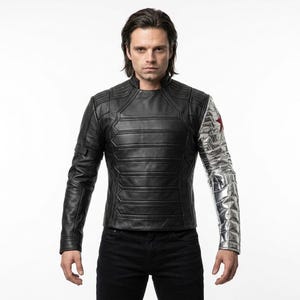 winter soldier cosplay, bucky barnes jacket, marvel cosplay, captain america, silver arm jacket, movie cosplay, tactical jacket men, comic con costume,, halloween superhero, sebastian stan, metal arm costume, MCU Cosplay, Vibranium Arm, comic con cosplay, superhero costume, avengers cosplay, captain America, cosplay jacket, superhero costume, bucky barnes costume, bucky jacket, silver sleeve jacket, Winter Soldier Costumes, Winter Soldier Outfit, Winter Soldier Bucky Barnes Jacket, falcon winter