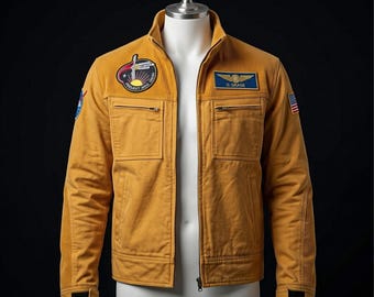 Chaqueta amarilla de Ryan Gosling para el proyecto Ave María, abrigo de pana hecho a mano para cosplay de astronauta de la NASA y ciencia ficción.