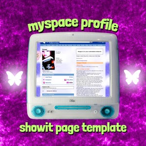 Showit Website Vorlage — Myspace Style Anpassbare Persönliche Website, Y2K Old Web, Kreativ Portfolio