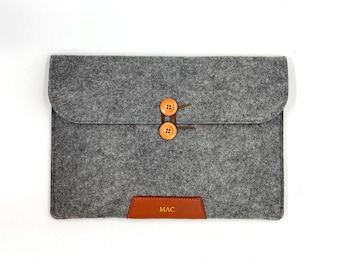 Personalized felt leather bag for laptop