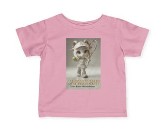 T-shirt Steenbok Zodiac Tennis Cartoon | Jerseyt-shirt voor baby's en peuters, Climb Every Match Point