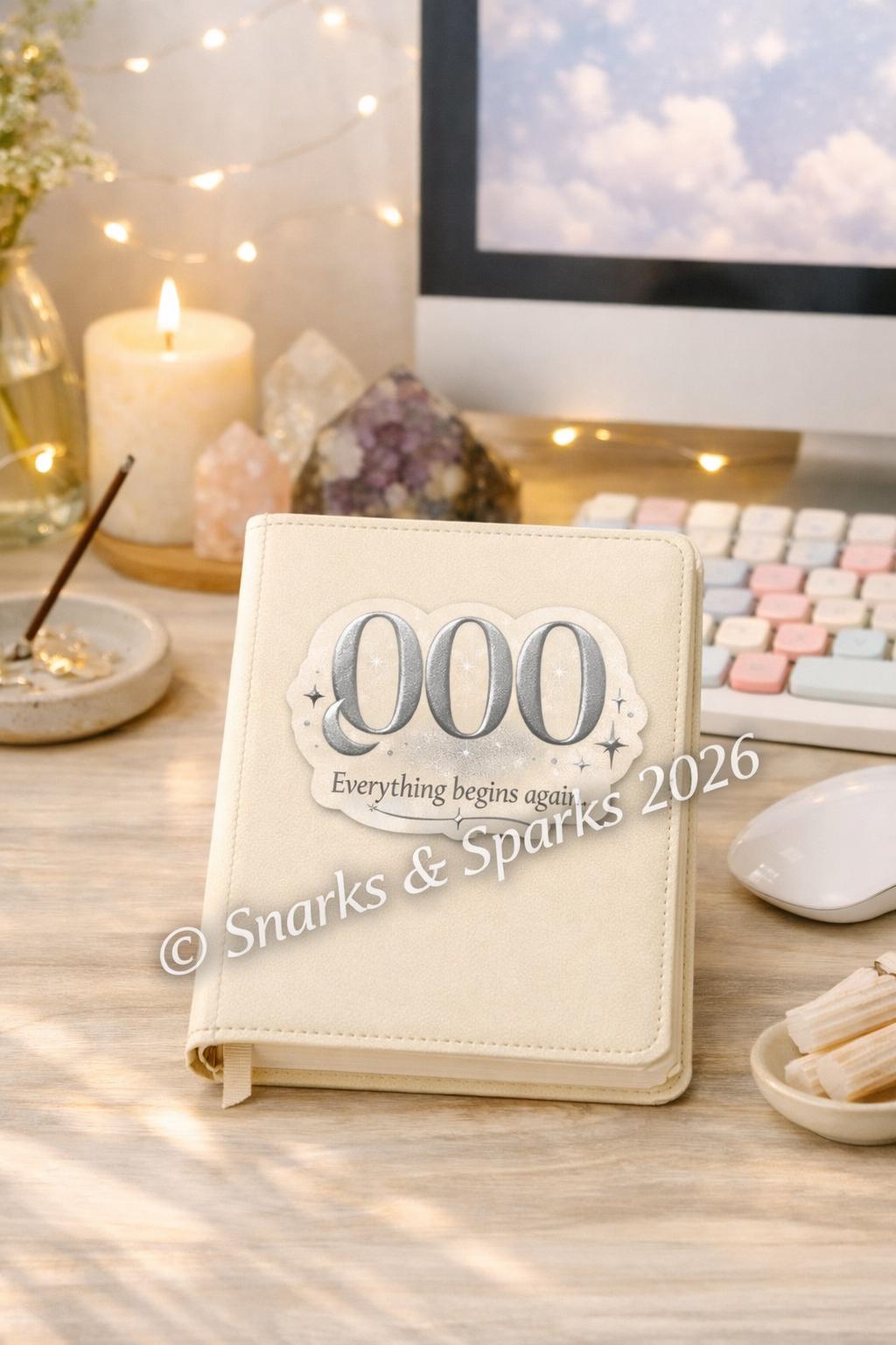 000 Angel Number Sticker | Celestial New Beginnings Glitter Vinyl Decal ...