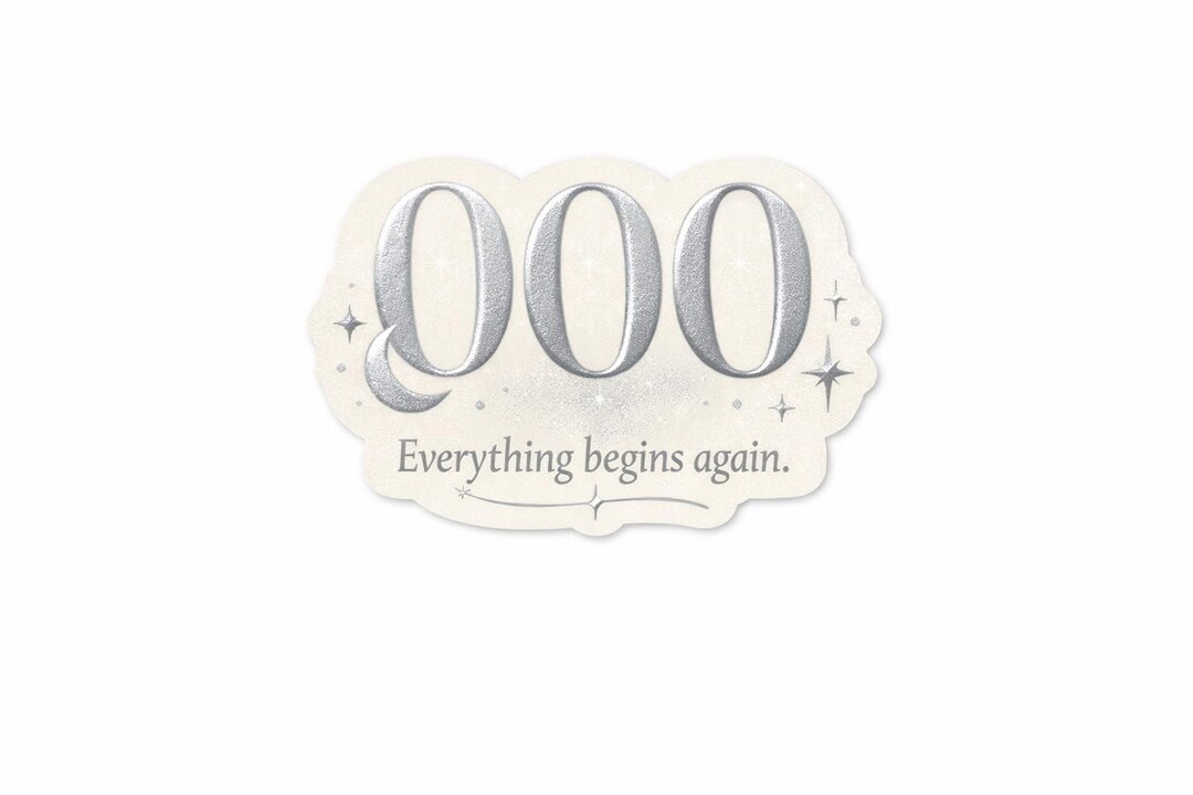 000 Angel Number Sticker | Celestial New Beginnings Glitter Vinyl Decal ...
