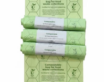 7L Recycling Bags For Food Waste, Compostable Biodegradable Kitchen Caddy Liners