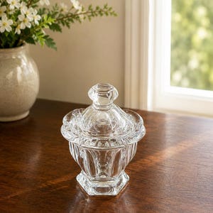 Baccarat France Harcourt Crystal Mustard Jam Sugar Pot Jar With Lid | NO SPOON
