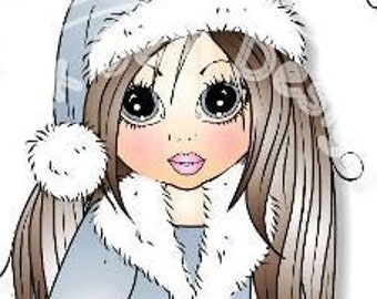 Digital (Digi) Winter Emma - Stamp. Girl. Makes Cute Christmas Cards