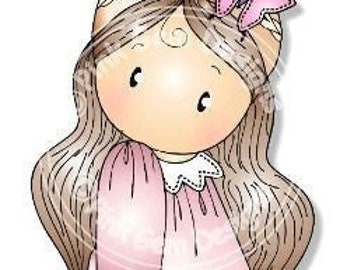 Digital Digi Stamp  Chloe in Knitted Hat- Birthday, Mothers Day