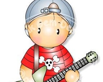 Digital (Digi) Andy with Guitar Stamp