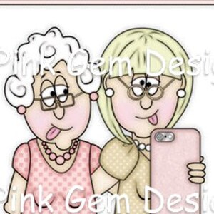 Digi Stamp Molly & Rita Selfie. Ladies  Birthday. Friends Birthday