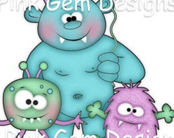 Digi Stamp 'Monster Party'. Birthday
