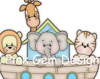 Noah's Ark Digi Stamp | Baby Shower, 1st Birthday (Digital Download)
