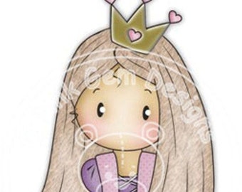 Digi Stamp Princess Chloe 2  - Girls Birthday Card, Party  Invitations etc
