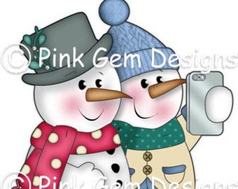 Digi Stamp 'Snowmen Selfie. Makes Cute Christmas Cards